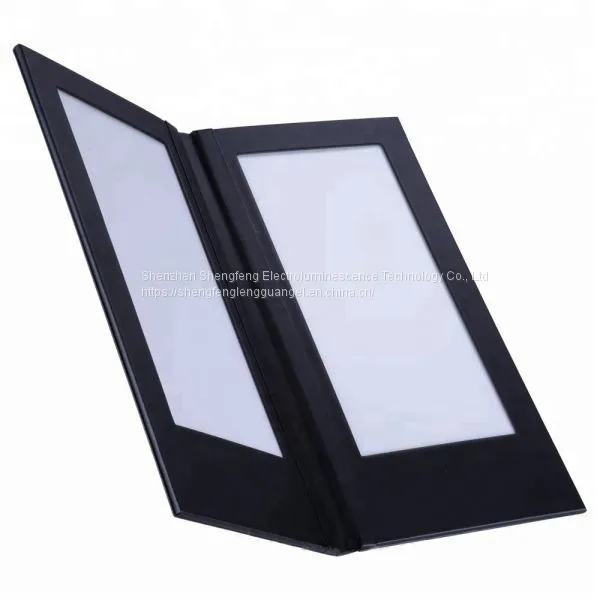 M5511 2 Pages Menu Cover Black PU Menu Holder for 5.5x11'' Papers photo-3