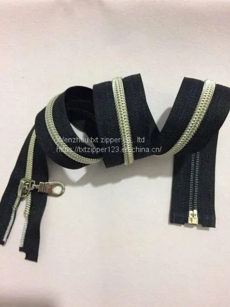 TXT Brand #5 Nylon Zipper With #golden Teeth##silver Teetn# Open End Garment Home Textile Suitcase and Bag Shoes
