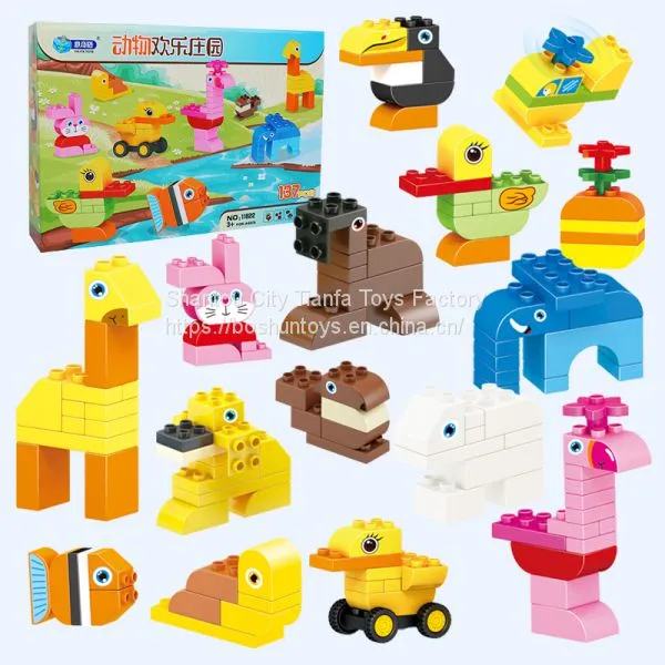DIY Educational Toys Plastic Building Block Toy Brick for Kids Variety Animals Zoo Educational Learning Building Block DIY Toys photo-3