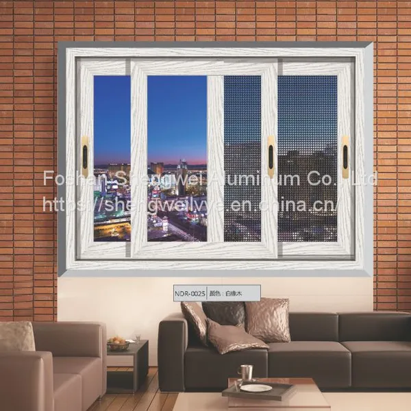 Powder Coated Color 3 Panel Three Track Exterior Aluminum Frame Double Glass Sliding Windows Parts photo-2