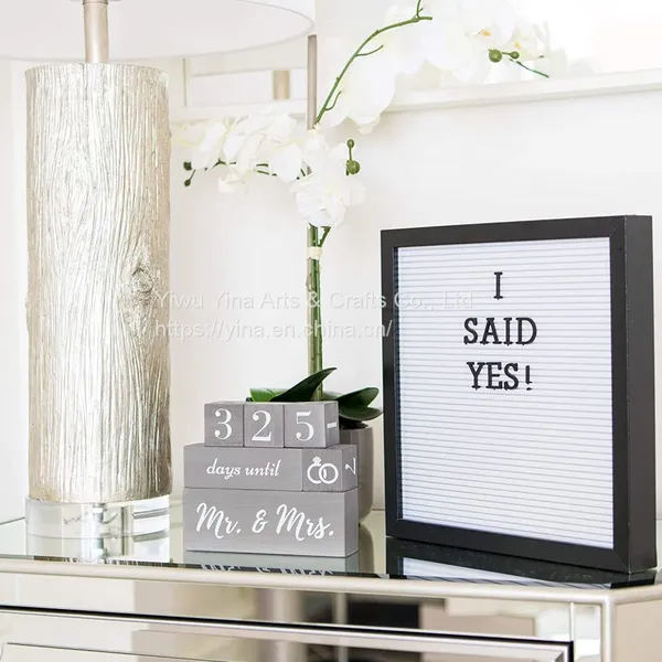 Wedding Countdown Block - Engagement Gifts for Engaged Couples Bride to Be Engaged Gifts for Her Fiance photo-4