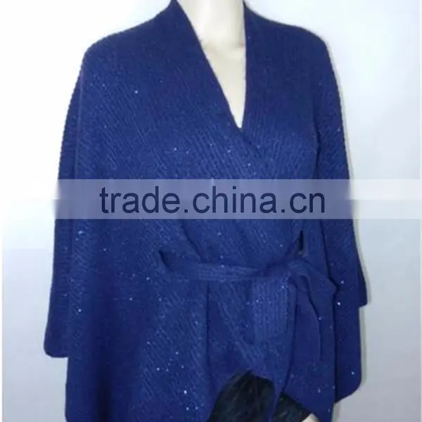 Ladies Women Fashion Blanket Office Cashmere Pashmina & Wool Knitted 2016 New Winter Warm Top Cape With Belt photo-3