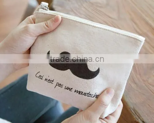 Wholesale Zipper Storage Canvas Makeup Bag Beauty Case Cosmetic Coin Purse For Women photo-4