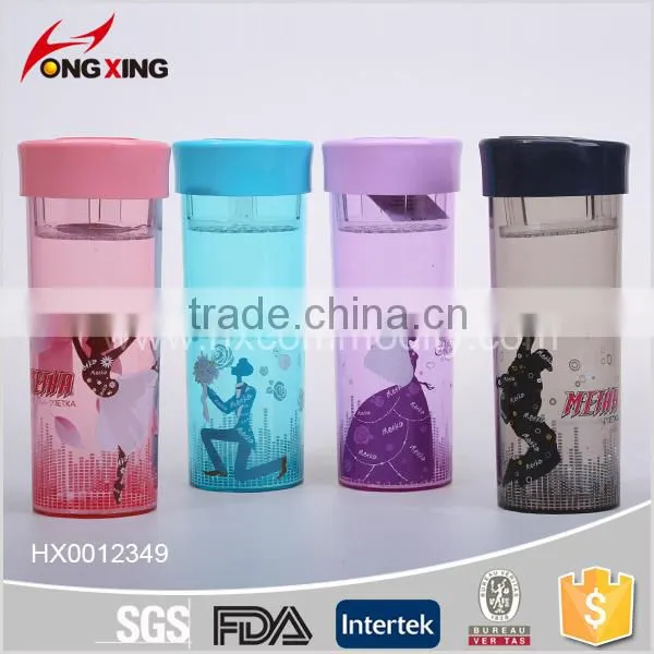 Screw Top Water Bottle 450ml Plastic Tumbler Cup Lid Travel Mug photo-4