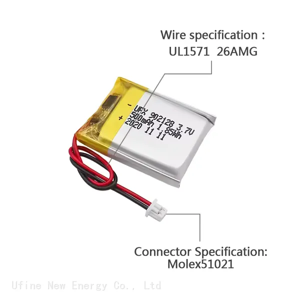 Wholesale High Quality Lithium Battery UFX 902128 500mAh 3.7V Polymer Li-ion Battery For Electric Toy photo-3