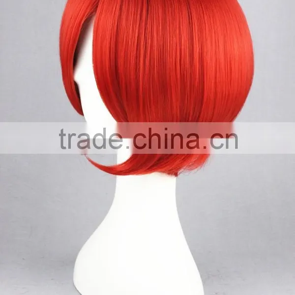High Quality 35cm Short Straight VOCALOID-AKAITO Red Synthetic Anime Wig Cosplay Costume Hair Wig Party Wig photo-3