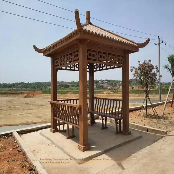 Manufacturer of Cement Imitation Wood Painted Archaized Pavilions and Painted Pavilions in Ancient Architectural Corridors photo-4