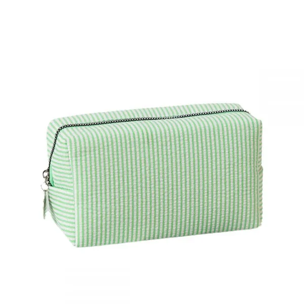 Wholesale bubble gauze striped makeup bag