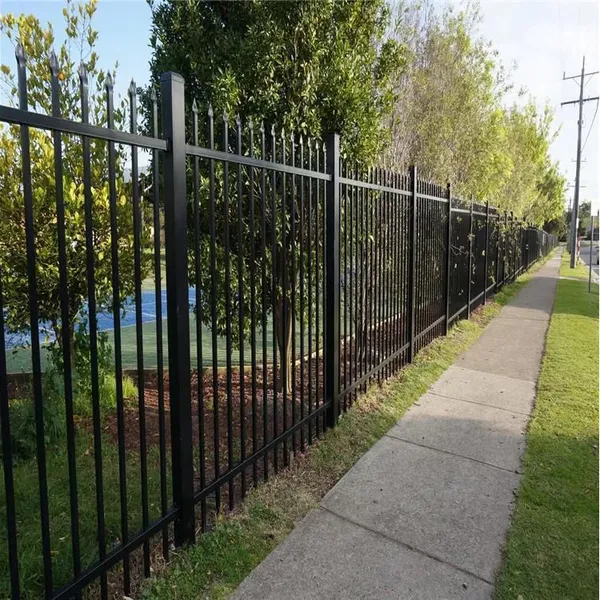 Black Wrought Iron Garden Fence - Durable Steel Panels for Commercial Use