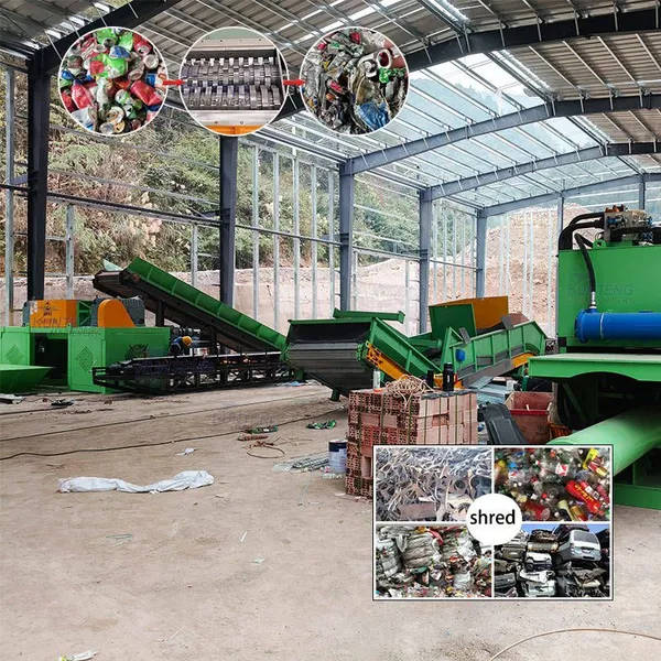 Industrial Aluminum Can Shredder Machine Hydraulic Tin Can Baler Press UBC Can Shredding Baling Recycling Production Line EPC