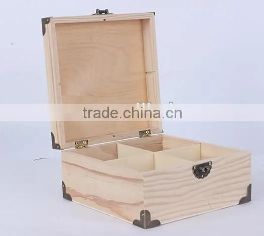 Unfinished Wooden Box for Tea, Tea Packaging Box, Tea Bag Storage Box photo-2