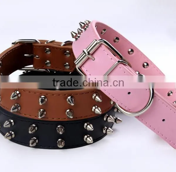 Wholesale Nail Bullet Pet Collars Double Row Dog Collar photo-4