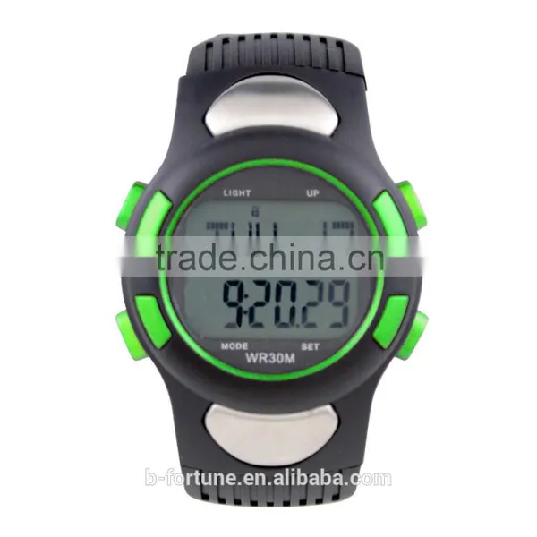 Green Color LP1365 Plastic ABS Case Digital Movt Stainless Steel Case Back Pedometer Smart Watch With Heart Rate Monitor photo-2