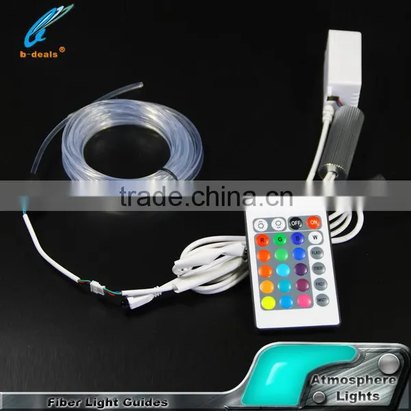 12V Super Bright RGB Color Changing Car Interior Accent Lighting 3MM Fiber Atmosphere Decoration Light photo-3