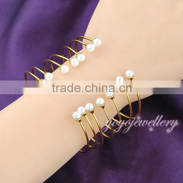 Wholesale Pearl Gold Cuff Bangle Bracelet photo-6