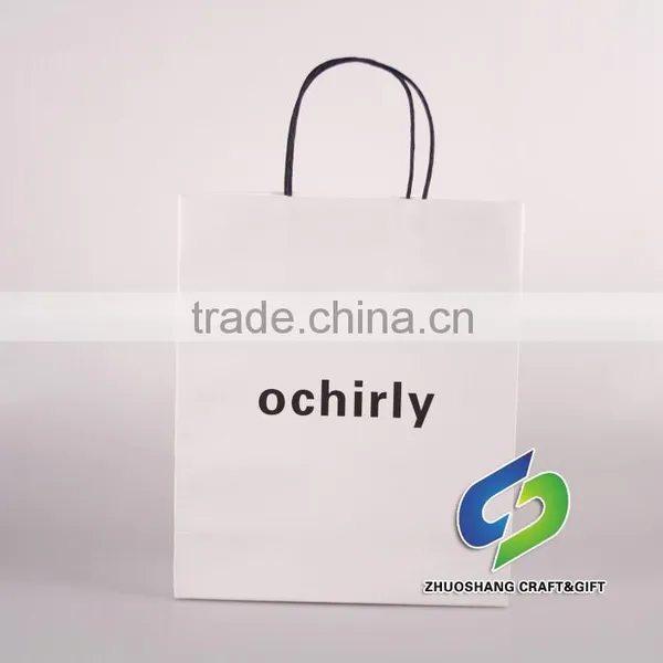 2016 Factoty Directely Custom Cheap White Kraft Paper Recycle Paper Material Shopping Bag photo-3