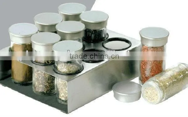 9pcs Glass Spice Jar