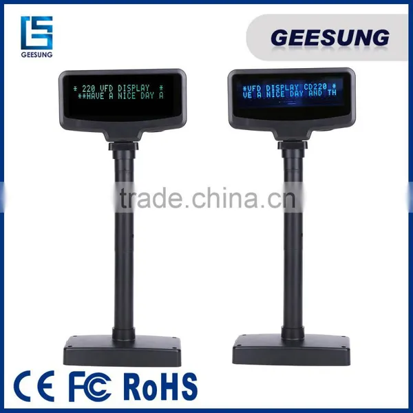 2 Iines Custmer Display-Serial 9600 Bps Display-VFD Pole Display Green Color photo-2
