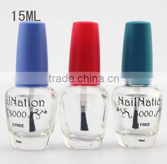 Glass Bottle Manufacturers Coating Clear Glass Nail Polish Bottle 15ml