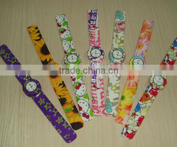 Promotion Gifts Silicone Slap Watch Kids Silicon Wristband Slap Watch Full Printed Oem Design Children Slap Watch for Promotion photo-3