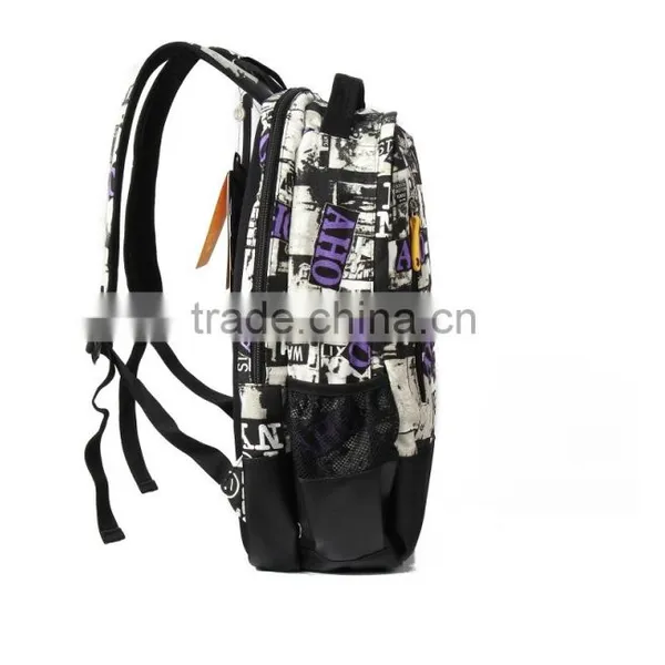 2015 New Printed Canvas School Backpack Leisure Bag Hiking Sports Backpack photo-5