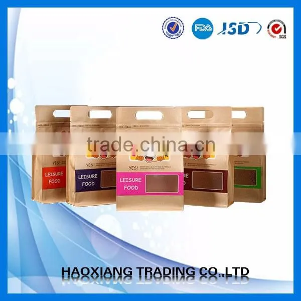 Wholesale Ziplock Packaging Bag Stand up Style White Kraft Bag With Rectangle Window Stand up Zipper Bag photo-5