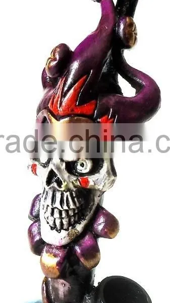Figurine Shaped Hand Crafted Smoking Pipes - Jester Skull on Fire photo-2