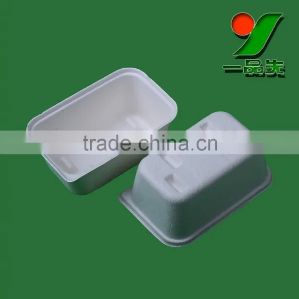 Customized White Bagasse Pulp Packaging Boxes / Biodegradable Fiber Molded Black Box Packaging photo-6