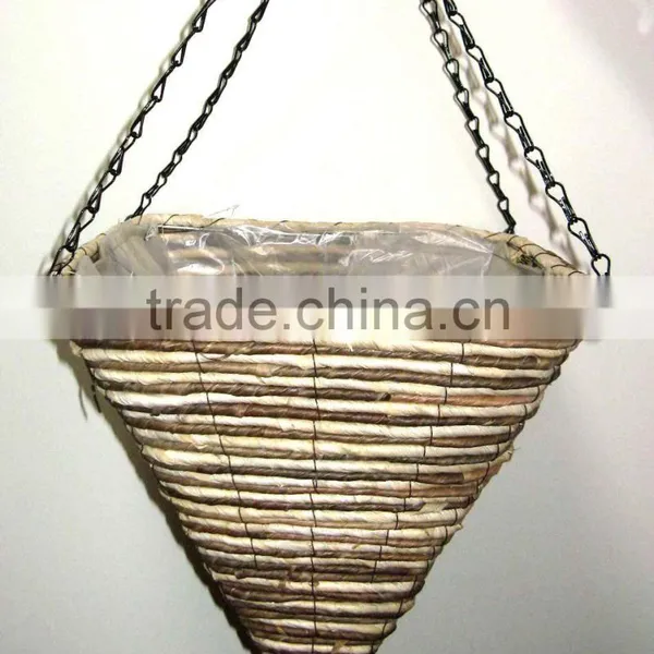 hanging basket,Rattan Hanging Basket,hanging flower basket,hanging planter,hanging flower pot,garden decoration,corn rope basket