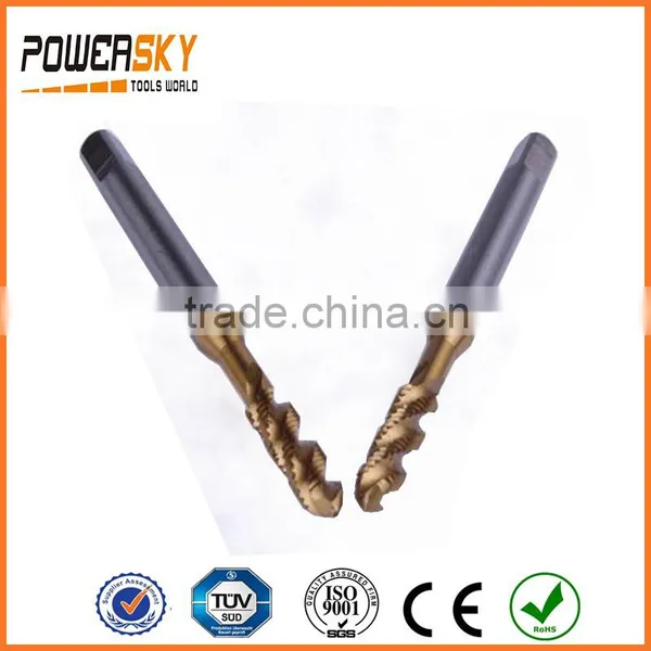 High Quality DIN 371/376 Spiral Flute Machine Tpas Tin Coated