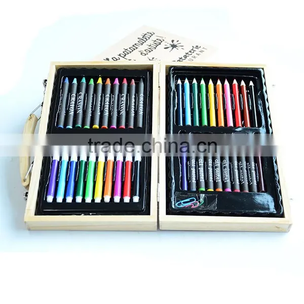 Wooden Box Art Set Coloring Tools in Wooden Box of 42PCS photo-2