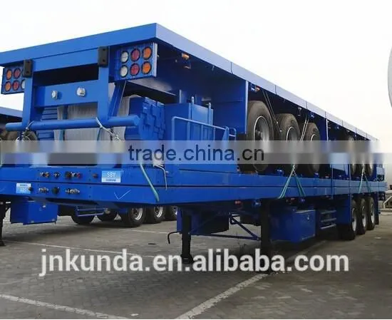 China High Quality Tri Axle 40 Feet Transport Flatbed Trailer With FUWA Axle photo-2