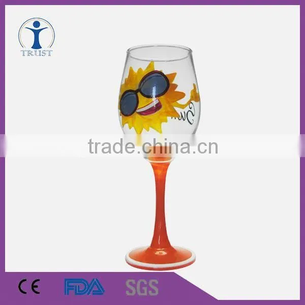Trust Wholesale Custom Glassware Manufacturer Cartoon Wine Goblet Machine Made