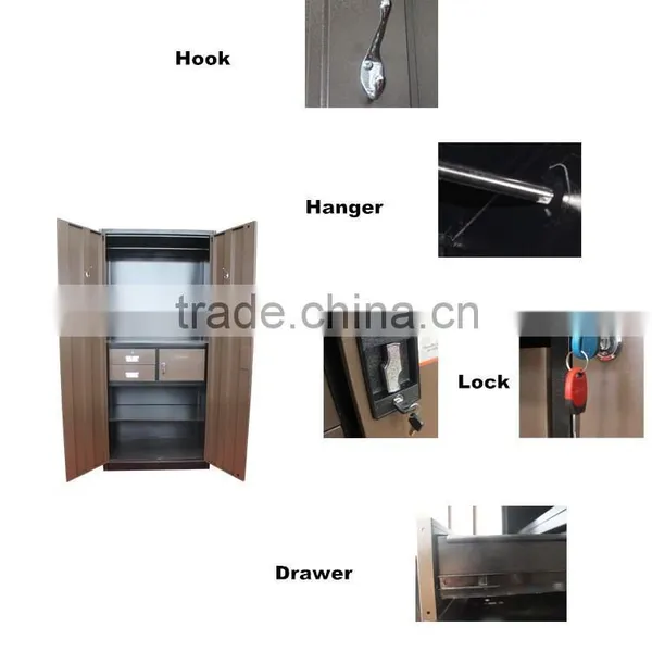 H1950 W900 D500 Steel Bedroom Wardrobe Design Supplier's Choice photo-4