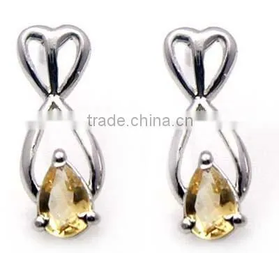 925 Sterling Silver Citrine Earring