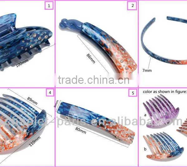 Jewelry Hair Accessory Set, Rhine Stone Luxury Flower Hair Clip Set for Women, Fancy Hair Barrettes Wholesale in China