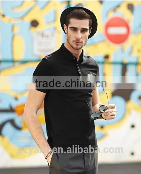 Men's Fashion Casual Sport Embroidered Cotton POLO T Shirt photo-3