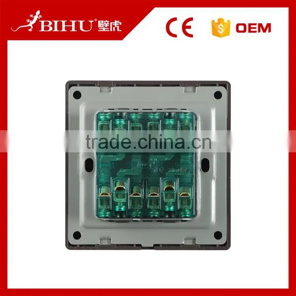 BIHU Brown or Silver Color Home Light Use 4 Gang 2 Way Switch With Cheap Price photo-6
