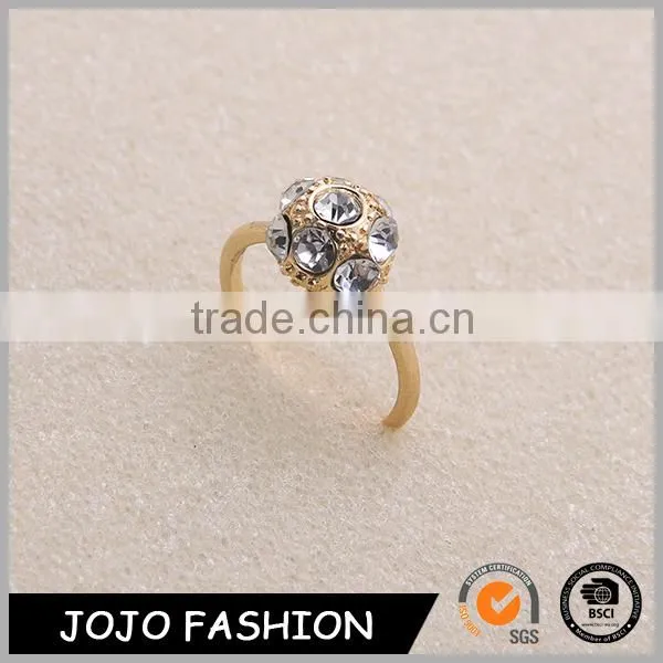 Fashion Gold Plated Bridal Ring Rhinestone Crystal Finger Ring for Wedding Supplier's Choice