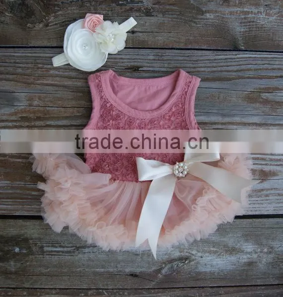 Handmade Baby Girls Evening Dresses Pink Flower Girl Dress Boutique High Quality Kids Dresses Flower Girl Dresses