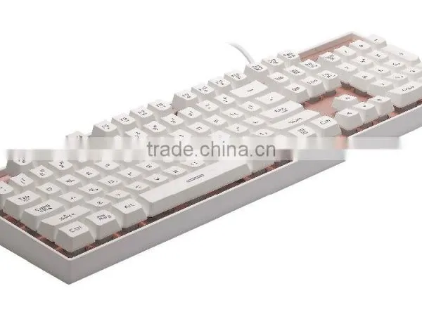2016 New LED Illuminated Gaming Keyboard,Three Adjustable Color Backlit Keyboard With Aluminium Alloy Top Cover photo-3
