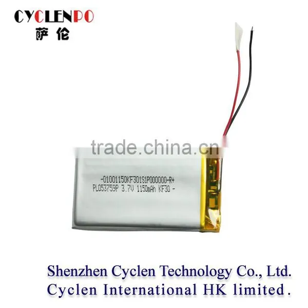 2016 Hot Sales 3.7v1150mah Lipo Battery 3.7v li Ion Polymer Battery for Remote Control Car