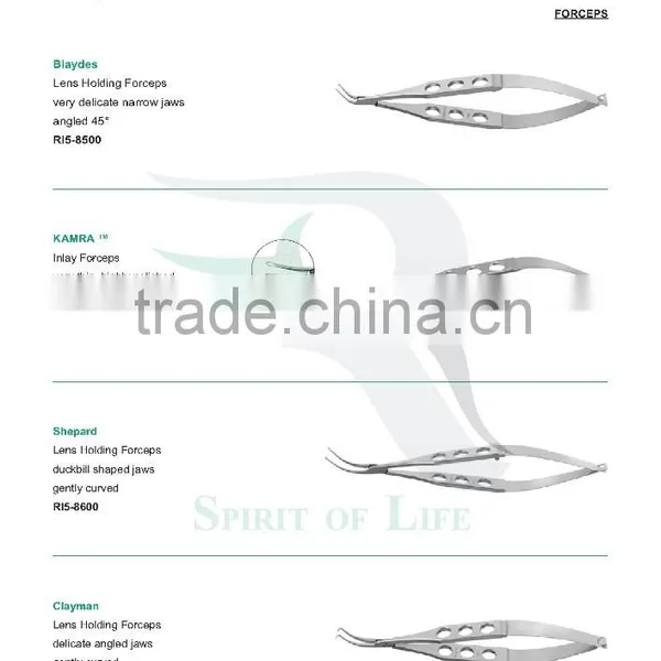 Blaydes Lens Holding Forceps, KAMRA Inlay Forceps, Shepard Lens Holding Forceps, Clayman Lens Holding Forceps