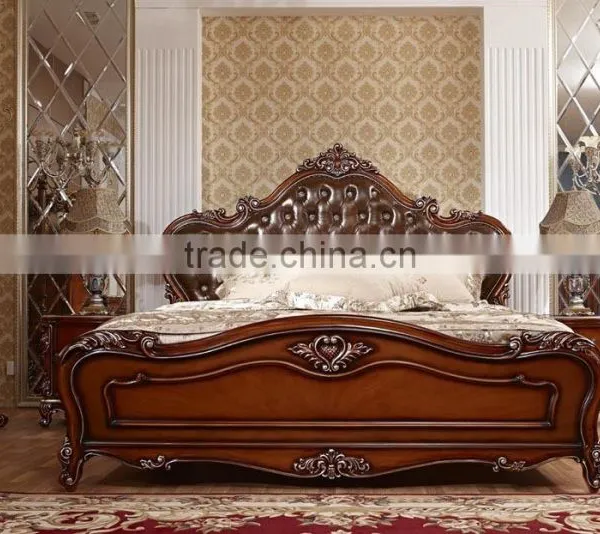 2016 Yumian Luxury European Type Classic Style Bedroom Set Bed Bedside Table Wardrobe Dressing Table Commode photo-2