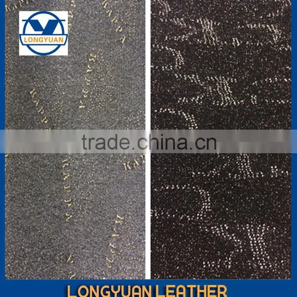 Shiny Artificial Leather Woven Back Glitter pu Leather for Shoes photo-4