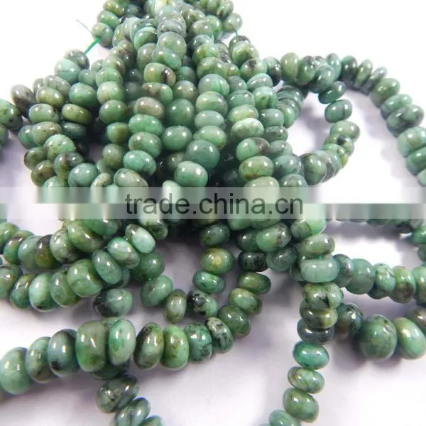 Natural Emerald Roundel Beads, Emerald Beads photo-2