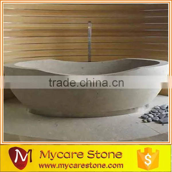 White Marble Natural Bathroom Stone Tub With Faucet photo-2