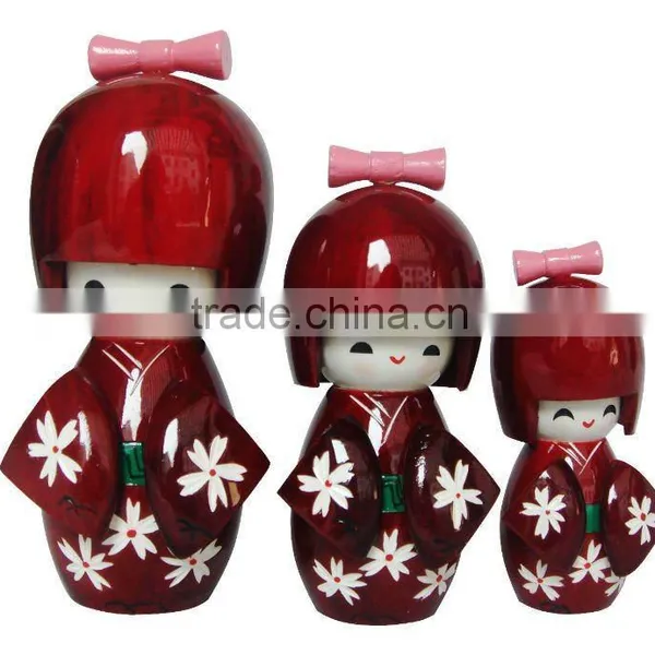 Pure Handmade Craft Purplish Red Baby Kimono Set for Gifts or Decoration Made in China photo-2
