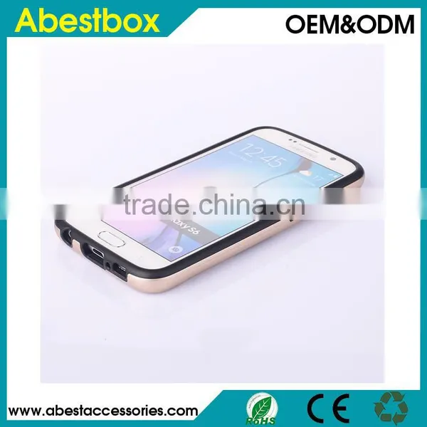 Brushed TPU+PC Combo Cover Cases With Card Slot for Samsung Galaxy S6 G9200,Mobile Phone Hard Case for S6 photo-5