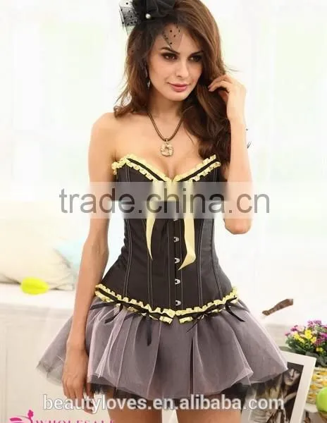 Colorful Wholesale Best Selling Sexy Black Bowknot Retro Corset photo-6